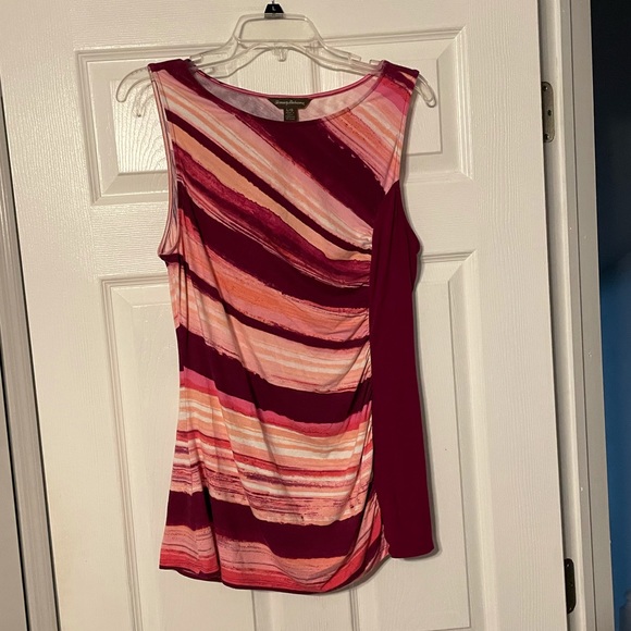 Tommy Bahama Tops - Tommy Bahama Striped Ruched-side Sleeveless Top
